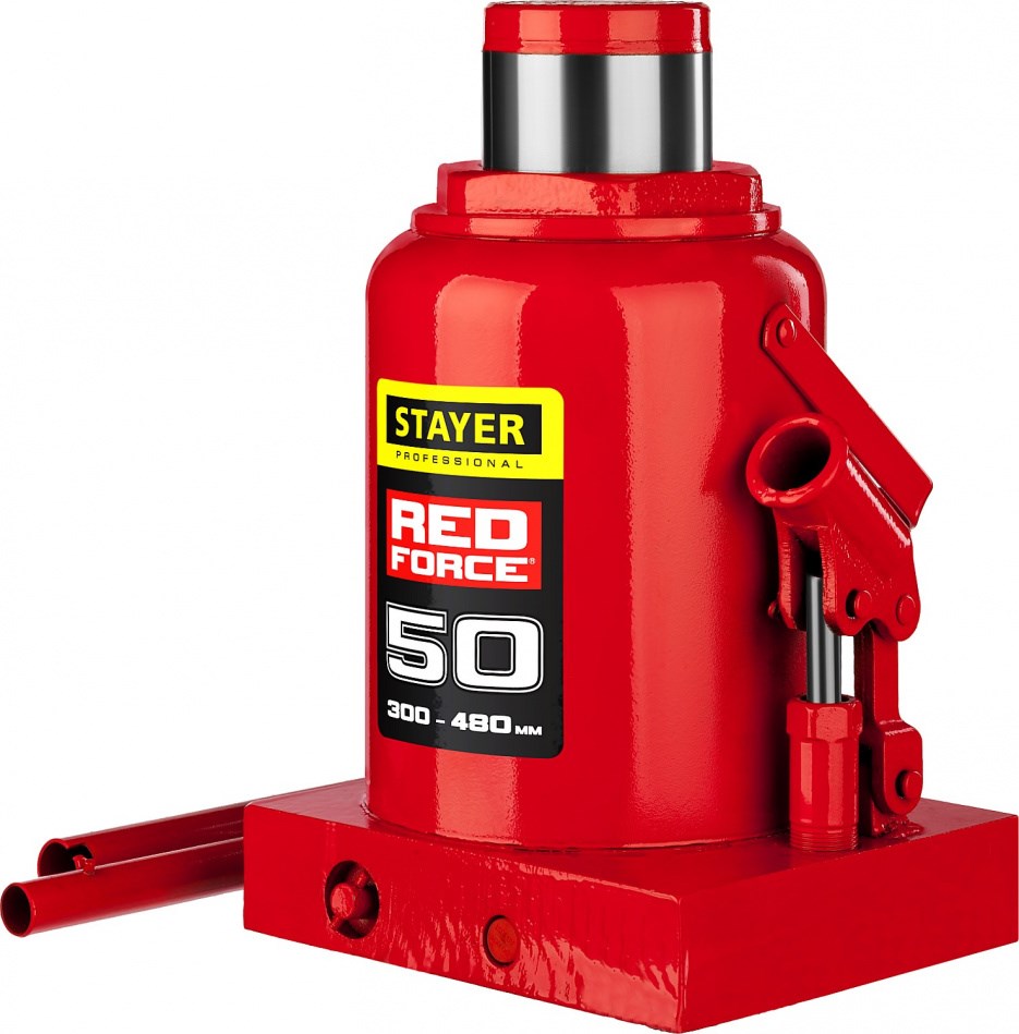 STAYER RED FORCE 50т 300-480мм домкрат бутылочный гидравлический